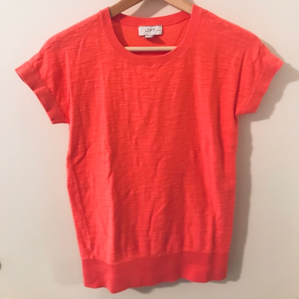 Loft salmon pink cotton top